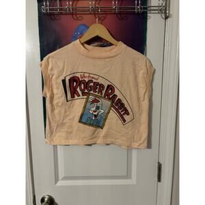 Vintage roger rabbit ladies pink croptop rare size Unknown